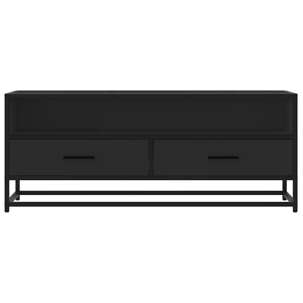 Mobile Porta TV Nero 180x30x50cm in Truciolato e Metallo 848814