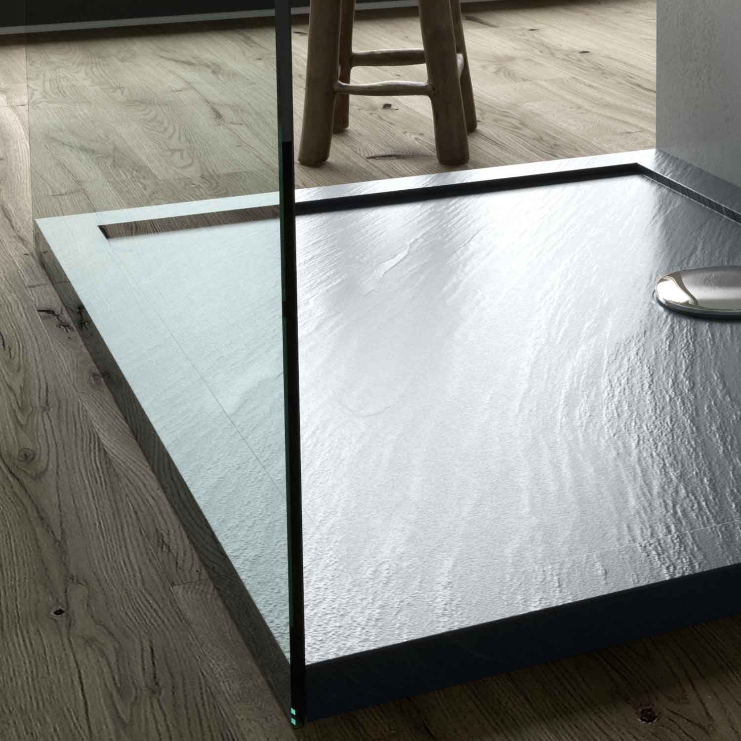 Piatto Doccia in Acrilico Fosterberg Floret 3 Antracite 80x120 cm