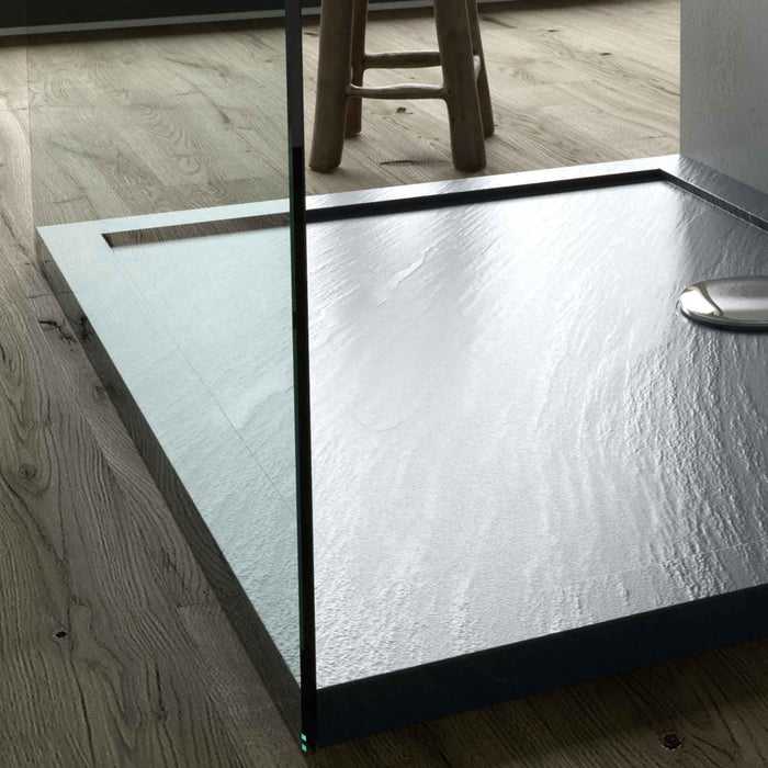 Piatto Doccia in Acrilico Fosterberg Floret 3 Antracite 80x120 cm