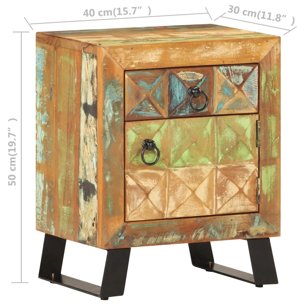 Comodino 40x30x50 cm in Legno Massello di Recupero 320377
