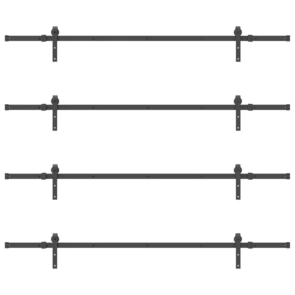 Kit di Binari per Porte Scorrevoli 427 cm Acciaio Nero CFW9107777