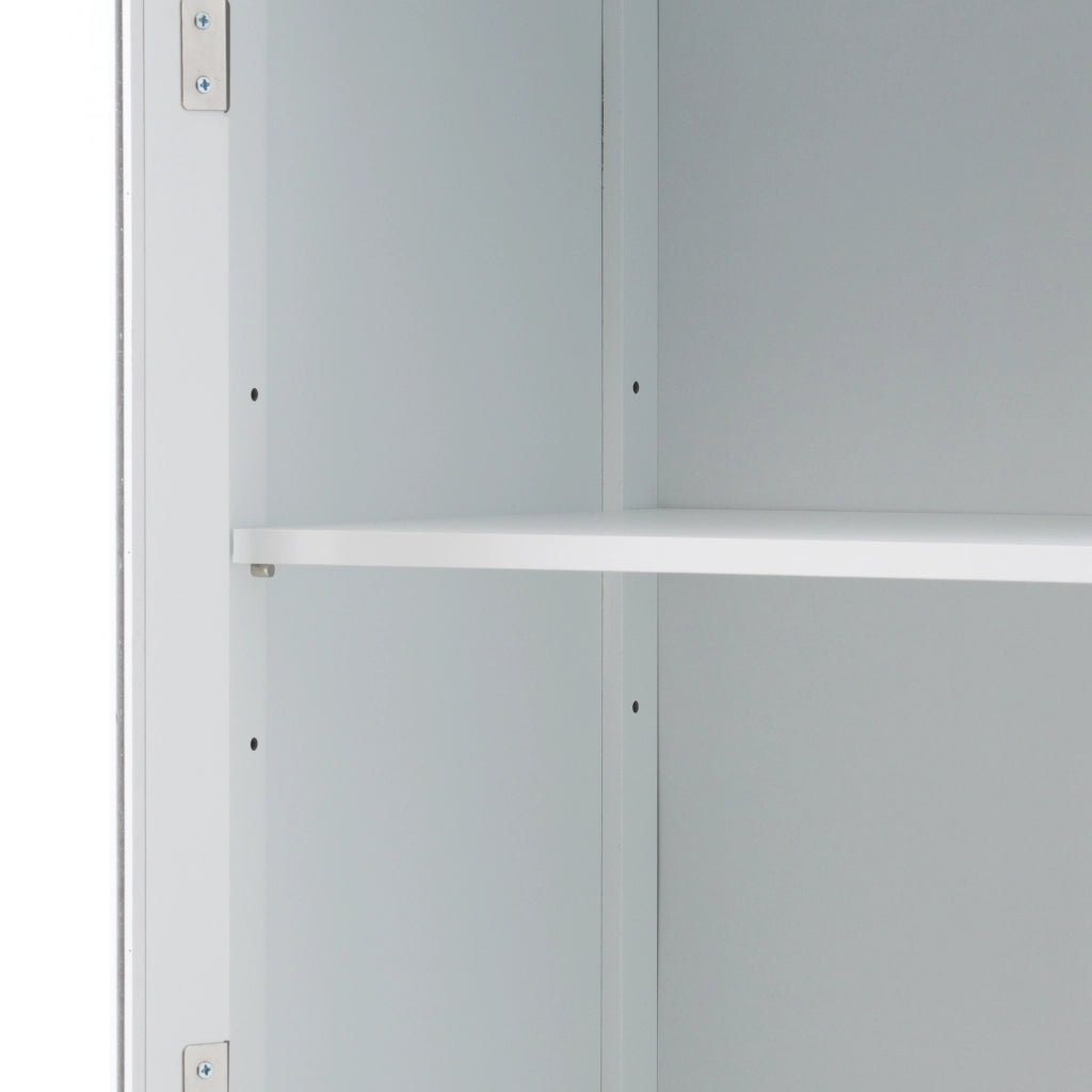 Mobile da bagno con 2 ante; 2 cassetti e ripiano regolabile - per bagno - in MDF e vetro - 45x36x160 cm - bianco