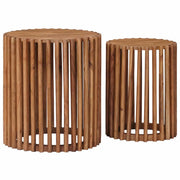 Set di Tavolini Fatti a Mano 2 pcs Marrone Teak 40 x 40 x 45 cm 42020067