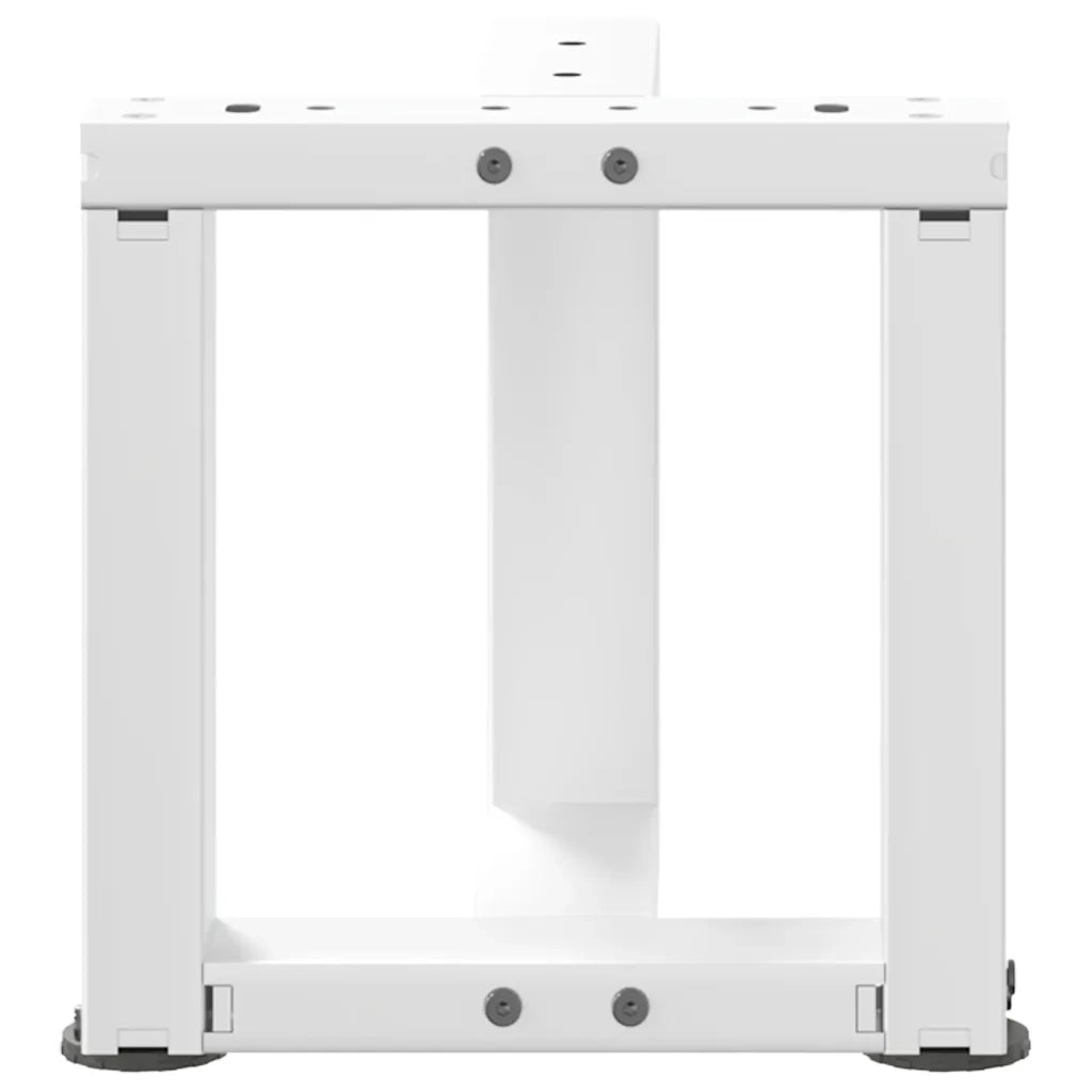 Gambe per Tavolino da Caffè a Forma di T 2 pz Bianche 30x25x(30-31) cm Acciaio 4013001