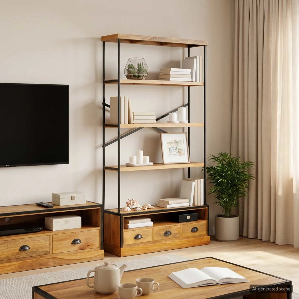 Scaffale a 5 ripiani Naturale 100 x 30 x 180 cm 42020950