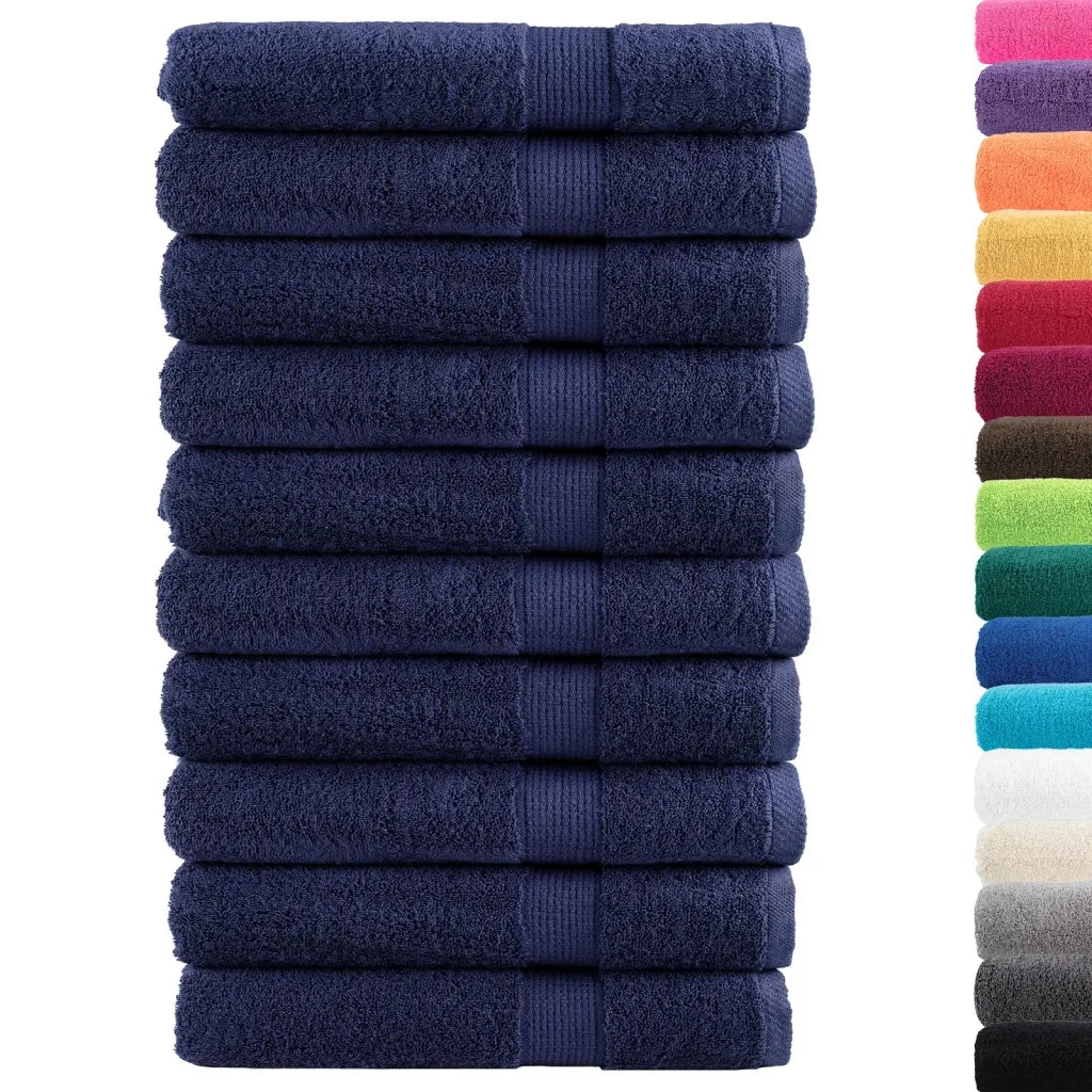 Asciugamani da sauna premium SOLUND 10 pezzi blu navy 80x200 cm 600 g/m² 137268