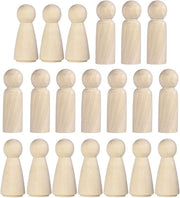 20 pezzi di bambole in legno non finito - figure in legno per bambini per la pittura dell'arte - bambole decorative in legno per progetti di arte - decorazione per torta di nozze - 10 ragazzi e 10 ragazze