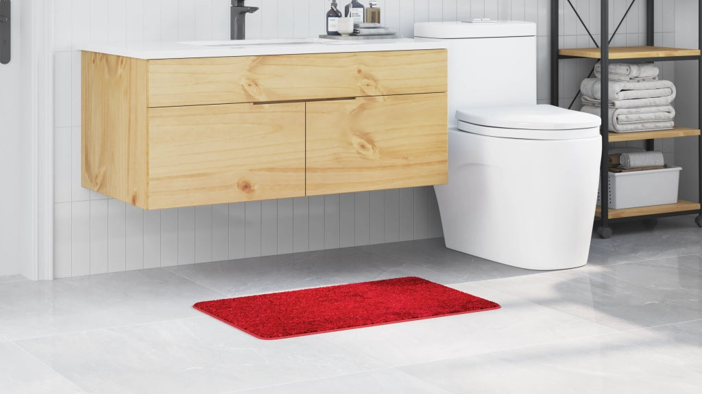 Tappetino da bagno rettangolare rosso 50x80 cm in polipropilene antiscivolo