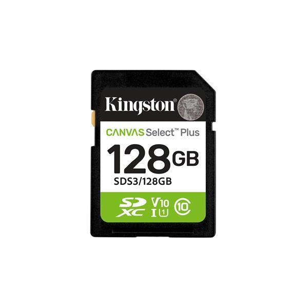 Kingston technology 128gb sdxc canvas select plus gen3 150mb/s c10 uhs-i u1 v10 - SDS3/128GB