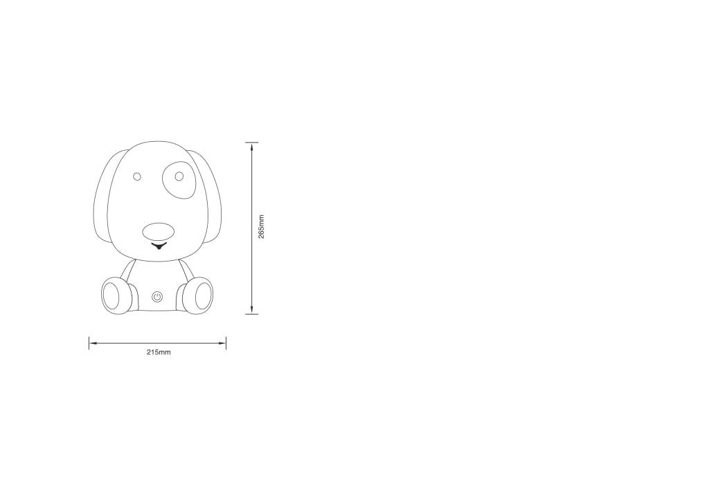 Lampada da tavolo bimbi Cane bianco/nera LED 3W Zuma