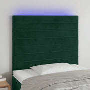 Testiera a LED Verde Scuro 100x5x118/128cm in Velluto