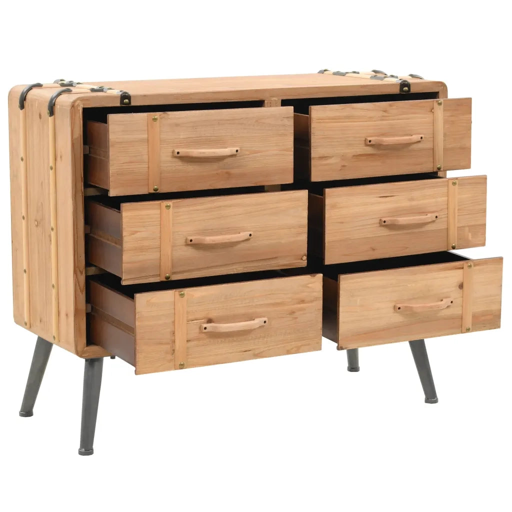 Cassettiera in Legno Massello di Abete 91x35x73 cm 245774