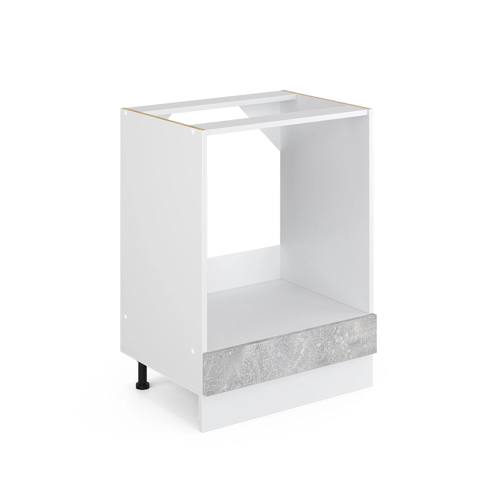 Mobile per forno da incasso R-Line Calcestruzzo/Bianco 60 cm senza piano di lavoro Vicco