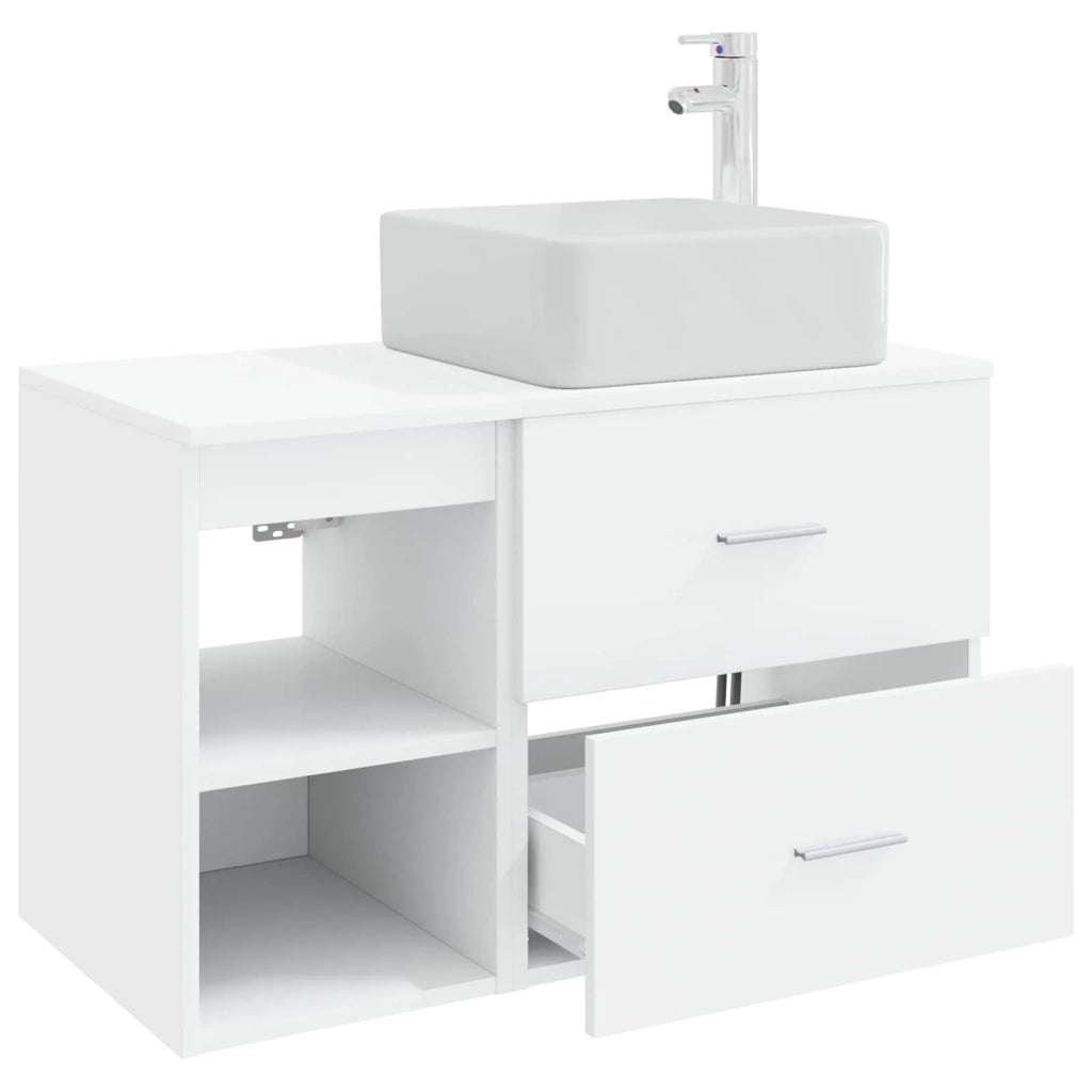 Set di mobili per il bagno 2 pcs Bianco Legno ingegnerizzato 3403880