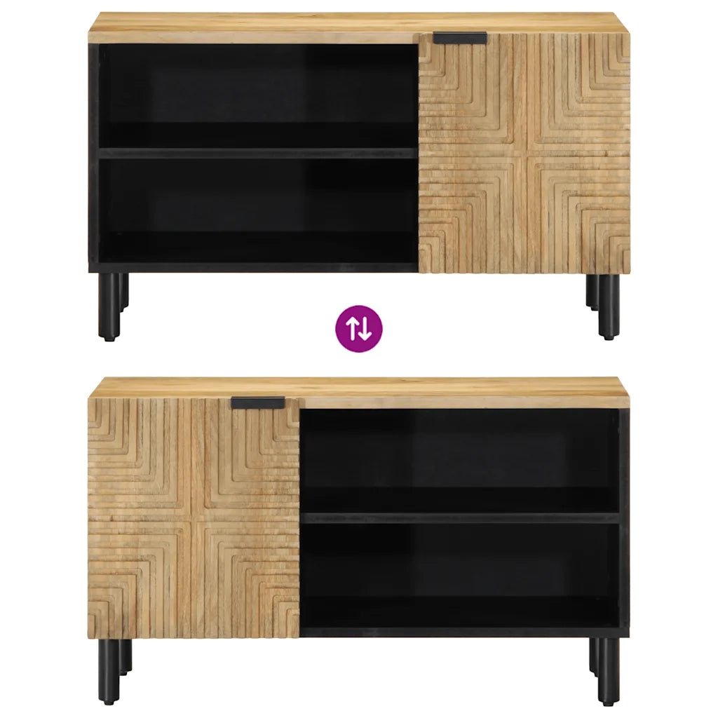 Mobile Porta TV-Mobile per TV-Credenza TV Marrone 80x31,5x46cm in Legno Massello di Mango