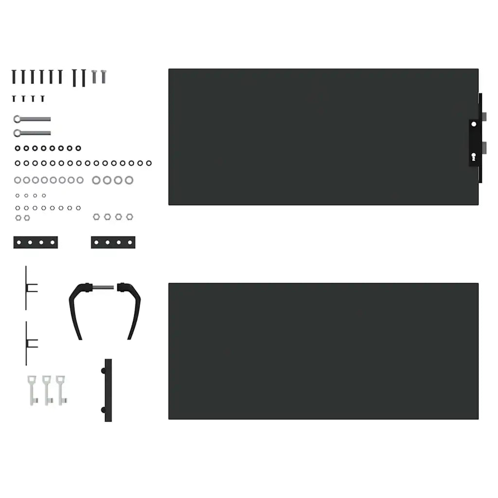 vidaXL Cancello da giardino con blocco Nero 105 x 100 cm