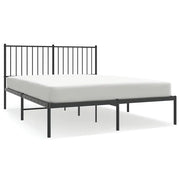 Letto matrimoniale | Letto per adulti | Giroletto con Testiera in Metallo Nero 140x200 cm