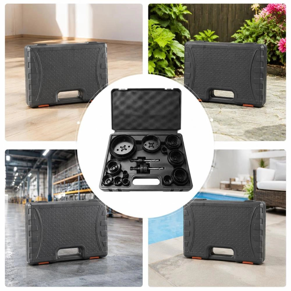 Bimetal Hole Saw Set, 18-piece. Hole Blades, 6 Hole Drills, Cutting Depth 38 Mm, Bimetal Hole Saw Set, Drill Accessories, Professional Hole Saws For Drilling Wood, Iron, Plastic And PVC, Etc.