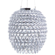 lampadario Argento Cristallo 110 cm Sospensione Luce Ambientale Glam