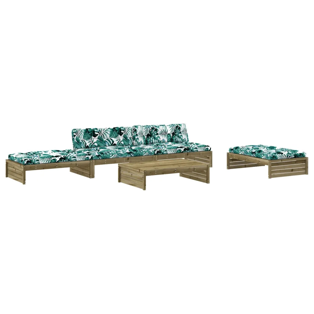 Set Divani da Giardino 5pz con Cuscini Legno Impregnato di Pinocod mxl 101807