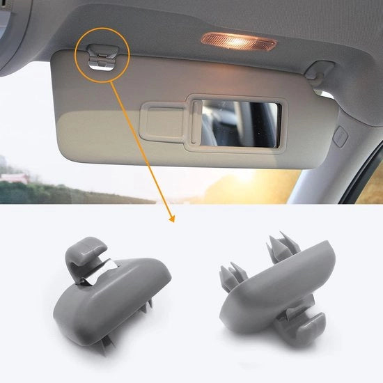 Due clip per protezione interna del pannello solare, upgrade per regolatore del pannello solare - Adatto per Audi A1 A3 A4 A5 Q3 Q5 S3 S4 S5 TT, (grigio)