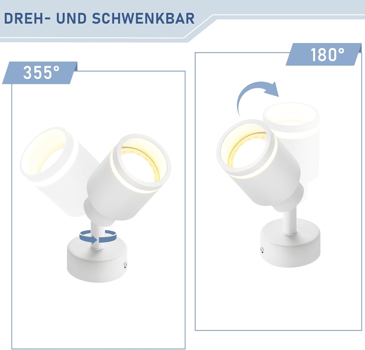 ZMH Faretto da soffitto moderni 1 lampadina GU10 orientabile