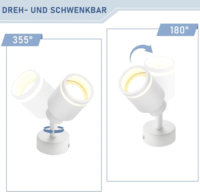 ZMH Faretto da soffitto moderni 1 lampadina GU10 orientabile