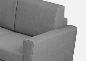 Divano 3 Posti 212x85x85 cm Yasel in Tessuto Grigio
