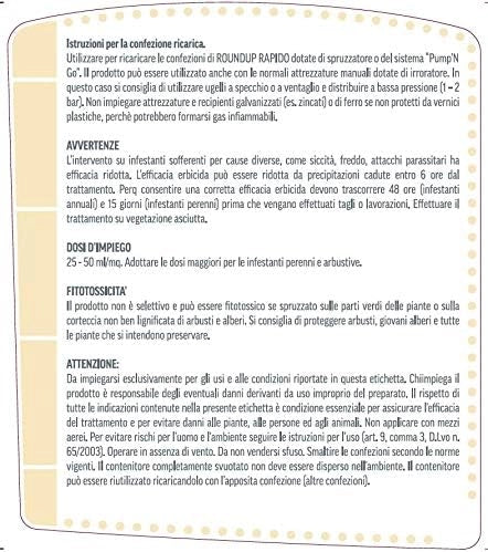 DISERBANTE TOTALE LIQUIDO PRONTO ALL'USO PFNPO- - lt.1 - 1 pezzi ROUNDUP
