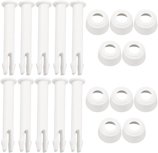 Accessori per piscine - Kit di fissaggio per piscine 10 pezzi - Adeguate per piscine rotonde/rettangolari - Materiale in plastica - Spessore 60 mm - UV-resistente