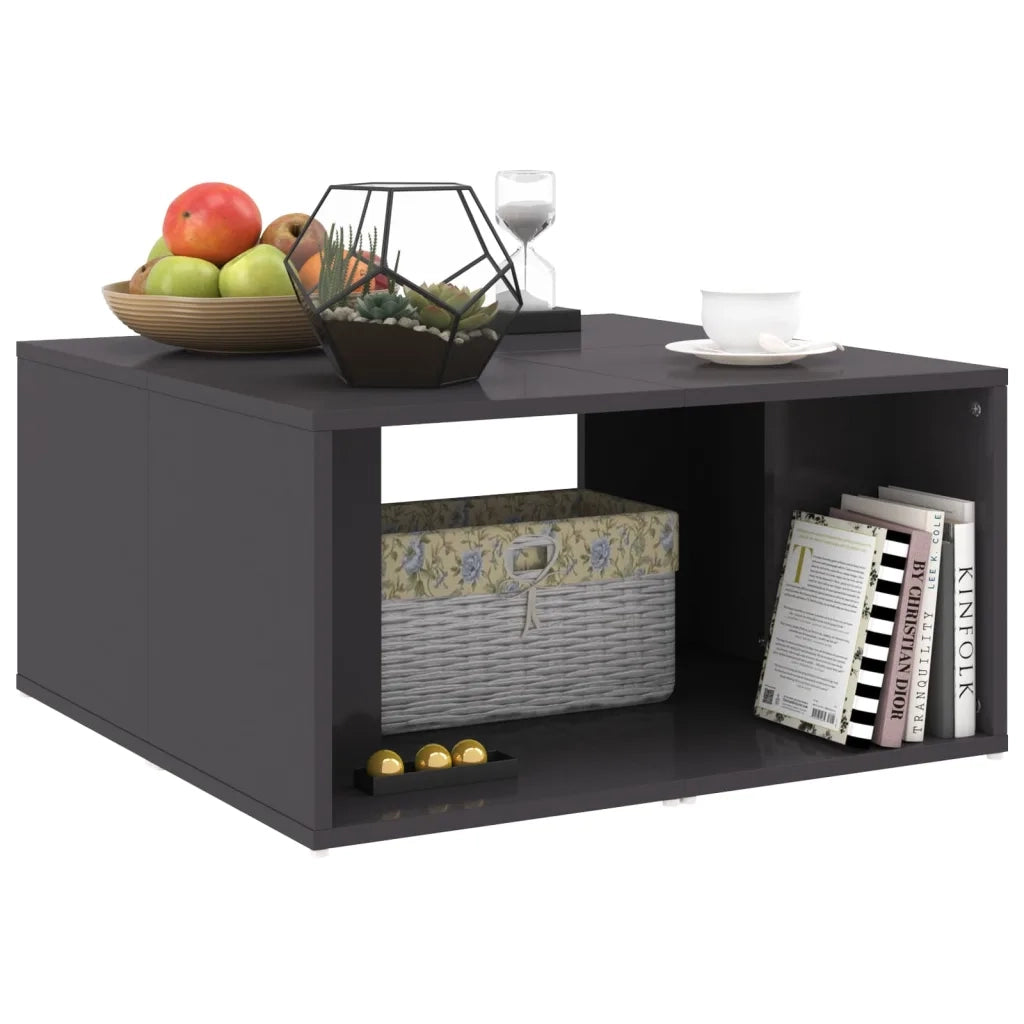 Tavolini Salotto 4pz Grigio Lucido 33x33x33cm Legno Multistrato 806821