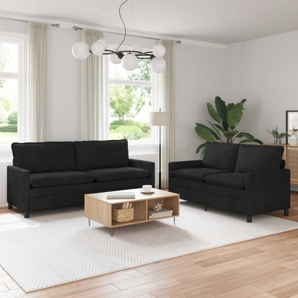 Set di divani 2 pcs Nero Velluto