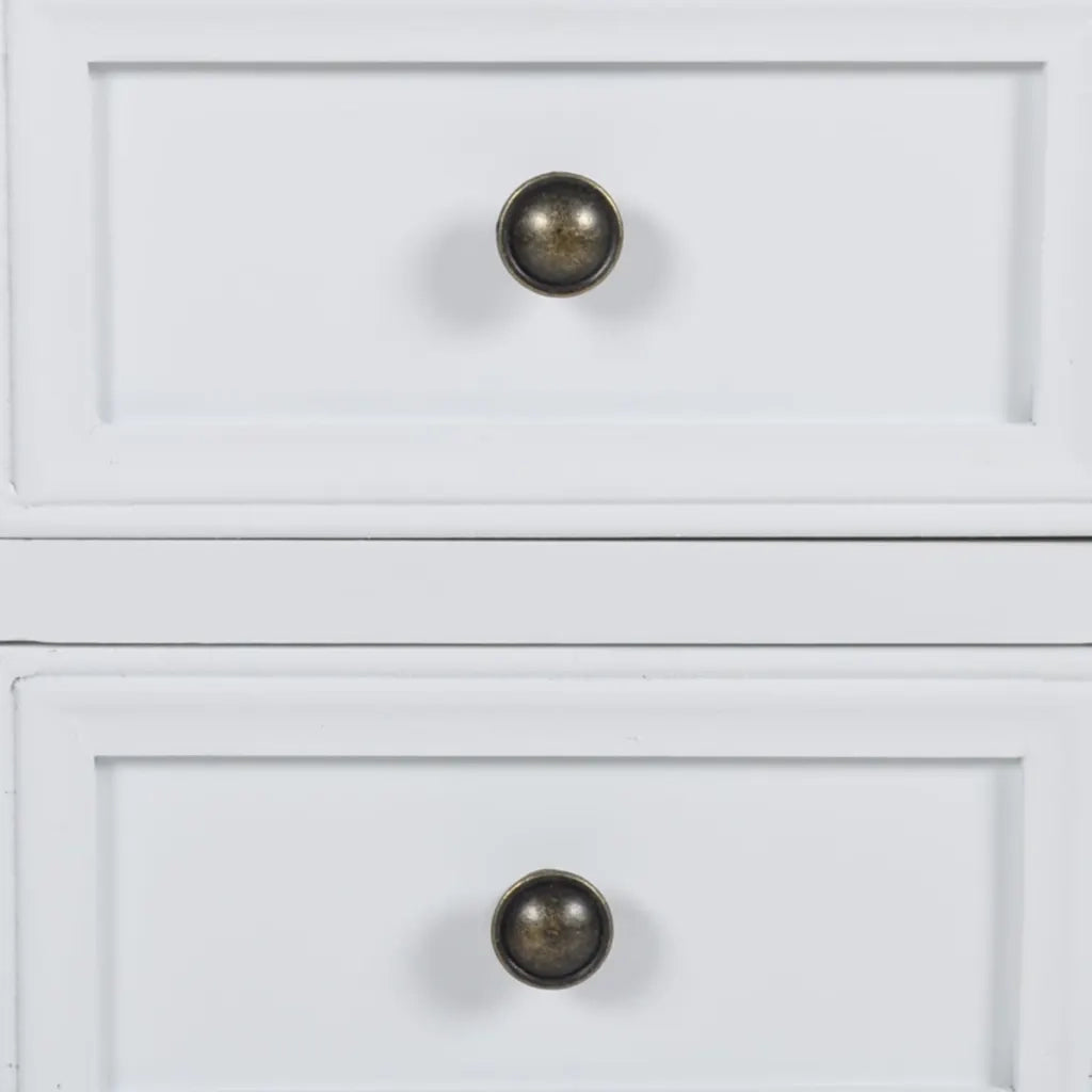Comodino con 2 Cassetti in MDF Bianco 60637