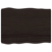 Piano Tavolo | Superficie Tavolo | Piano Scrivania Marrone Scuro 80x60x(2-4)cm in Rovere Non Trattato