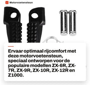 Sostegno per pedali motocicletta - Pedali antiscivolo - Alluminio - 1 coppia - Pedale anteriore - Adatto per ZX-6R/ZX-7R/ZX-9R/ZX-10R/ZX-12R/Z1000 - Pedale motocicletta