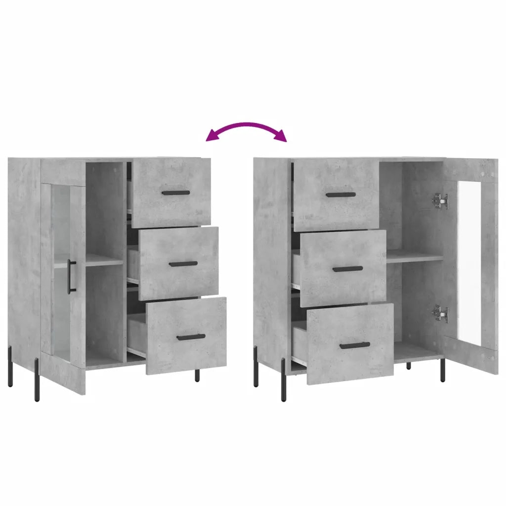 Credenza-Buffet-Armadio da cucina Grigio Cemento 69,5x34x90 cm in Legno Multistrato 448829