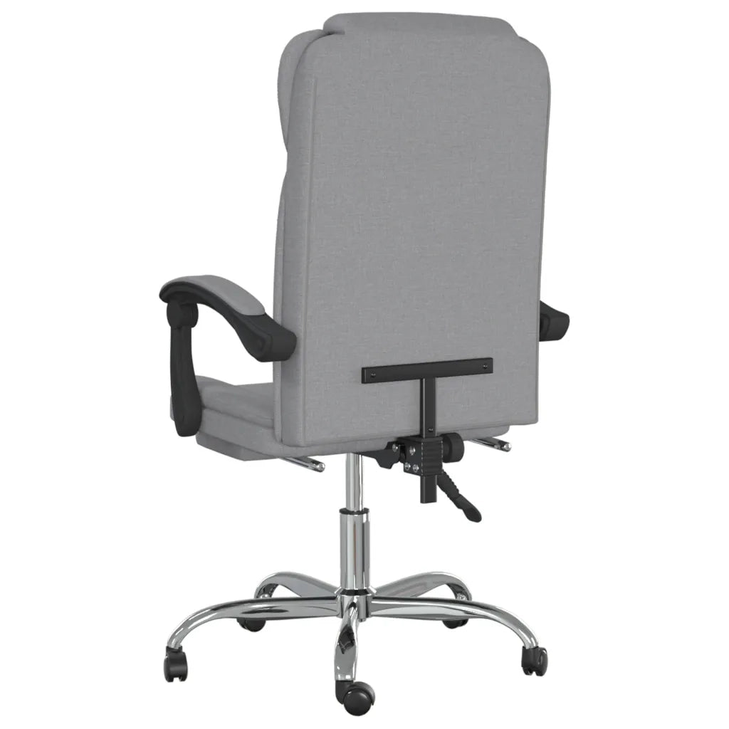 Poltrona | Sedia Relax da Ufficio Reclinabile Grigio Chiaro in Tessuto