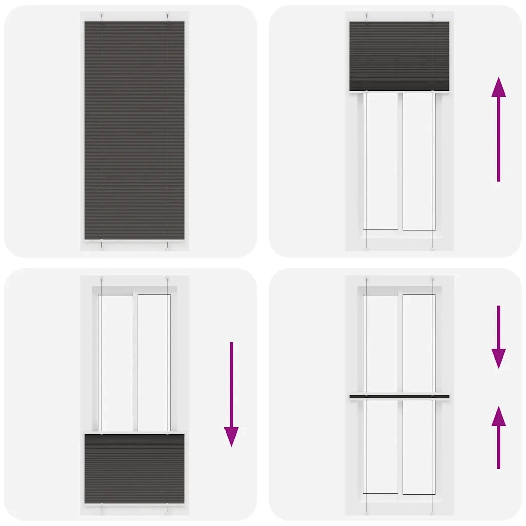 vidaXL Tenda Plissettata Nera 85x200 cm Larghezza Tessuto 84,4 cm