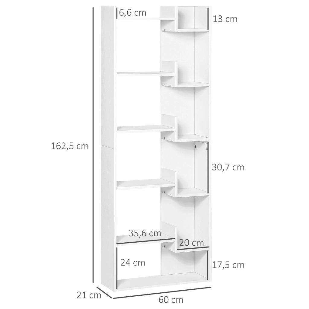 Libreria 6 livelli design irregolare ¨C zephmum ¨C bianco 60x21x162.5