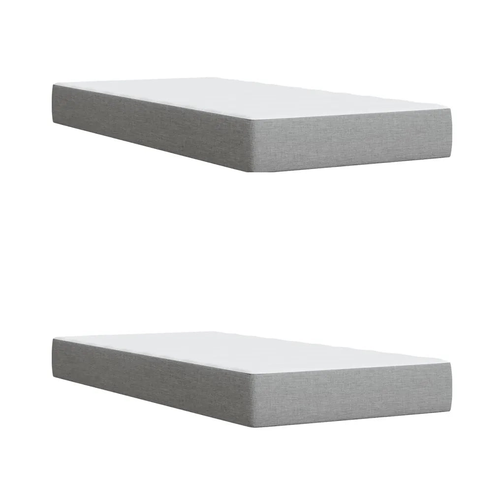 Giroletto a Molle con Materasso Grigio Chiaro 200x200cm Tessuto 3291380
