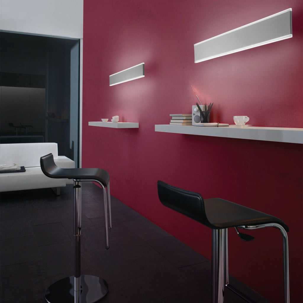 Riga Lampada da parete e soffitto a LED 27W 2180lm 3000K IP54 in alluminio bianco opaco per interni ed esterni design minimalista moderno 50.5cm