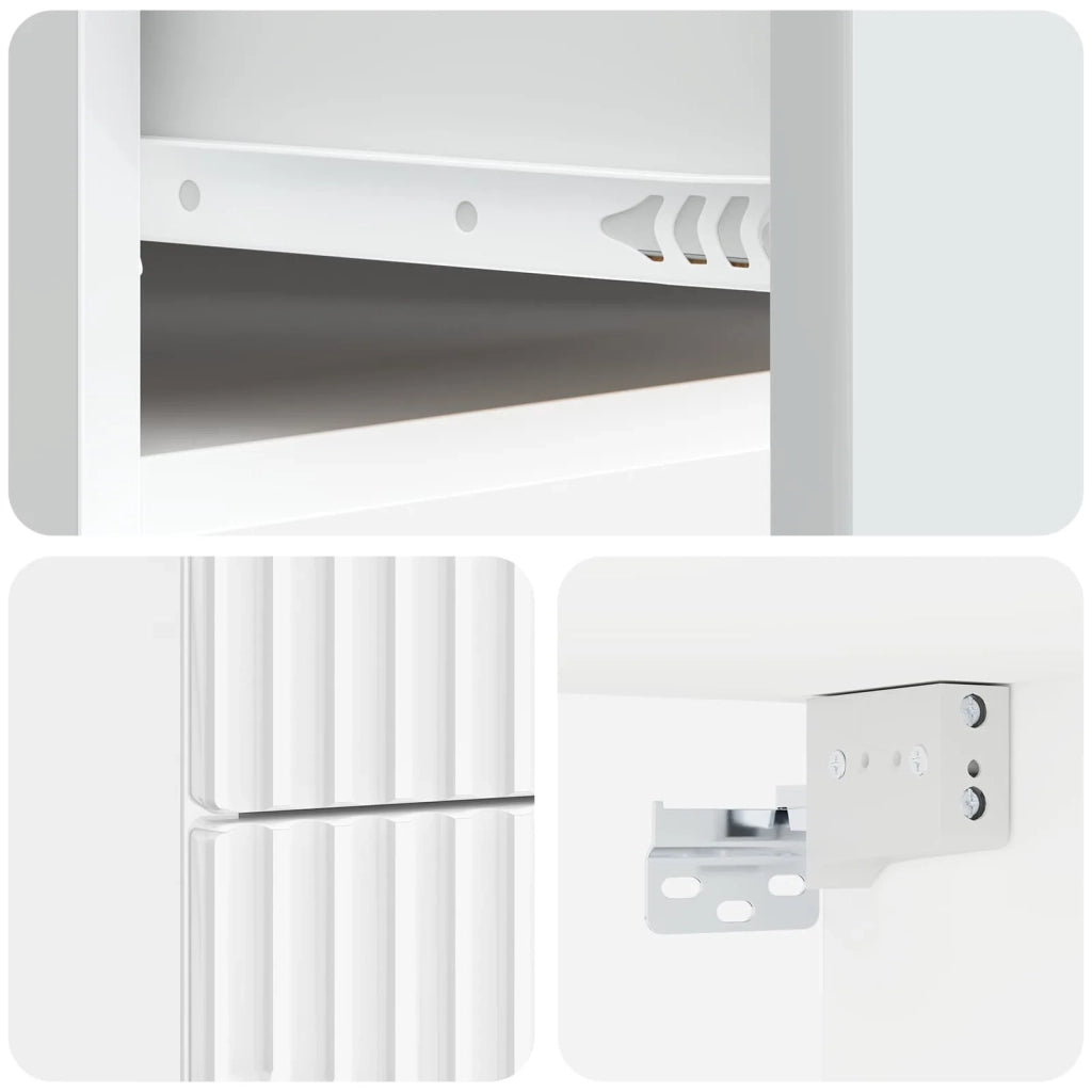 Mobiletto da notte a muro Bianco Lucido 34,5 x 33 x 40 cm 898983