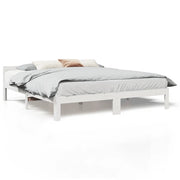 Letto matrimoniale | Letto per adulti | Giroletto senza Materasso Bianco 160x200 cm Legno Massello Pino