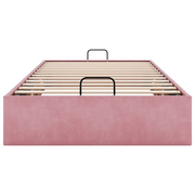 vidaXL Struttura Letto Pouf Senza Materasso Rosa 90x190 cm Velluto