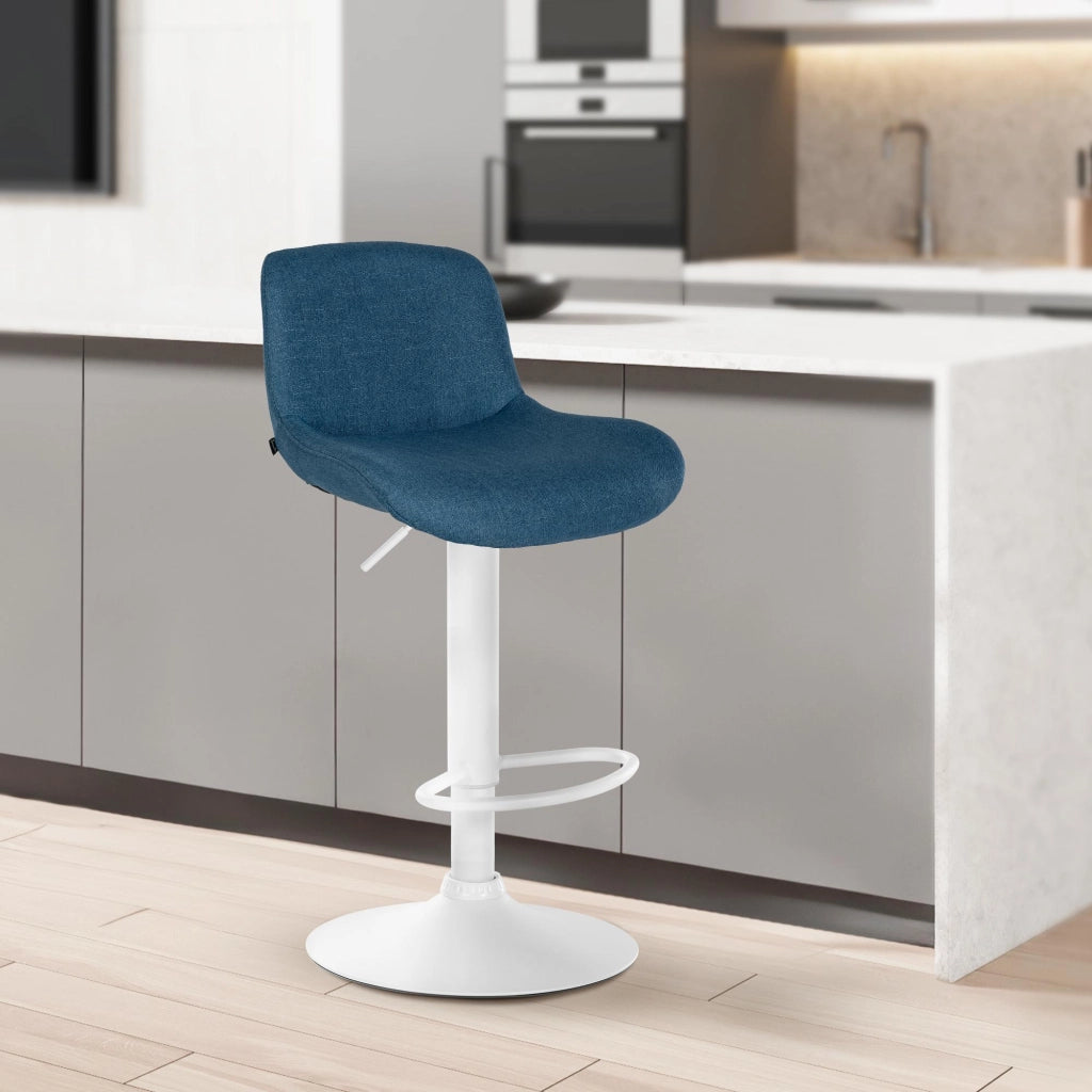 Set di 2 sgabelli da bar Solon tessuto bianco 2