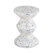 Tavolino da divano in acciaio smaltato, motivo maculato, 47cm, blu