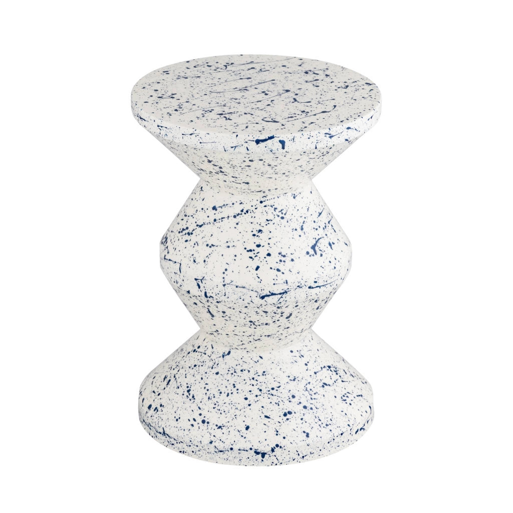 Tavolino da divano in acciaio smaltato, motivo maculato, 47cm, blu