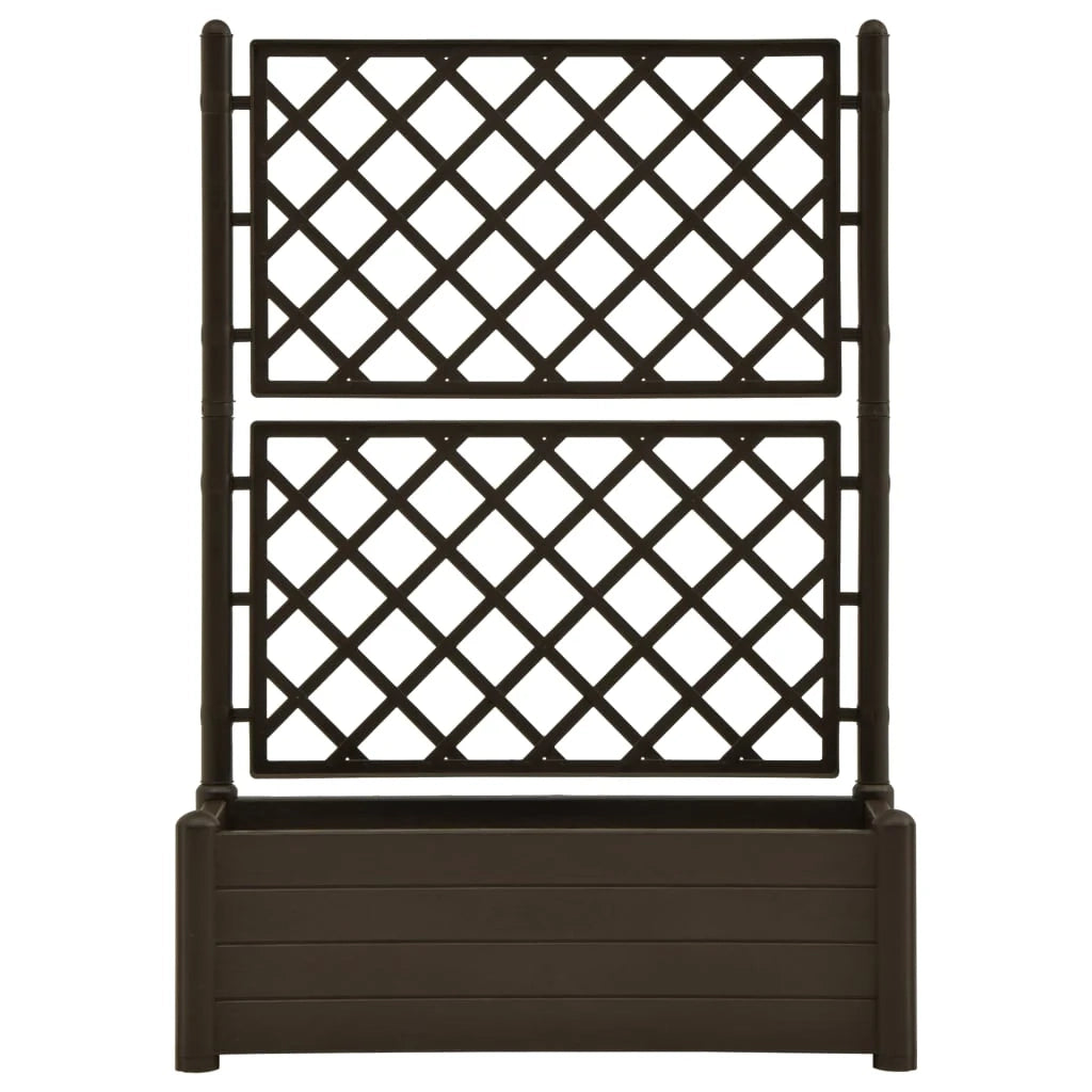 Fioriera con traliccio 100 x 43 x 142 cm piante da giardino fiori PP moka 02_0000810