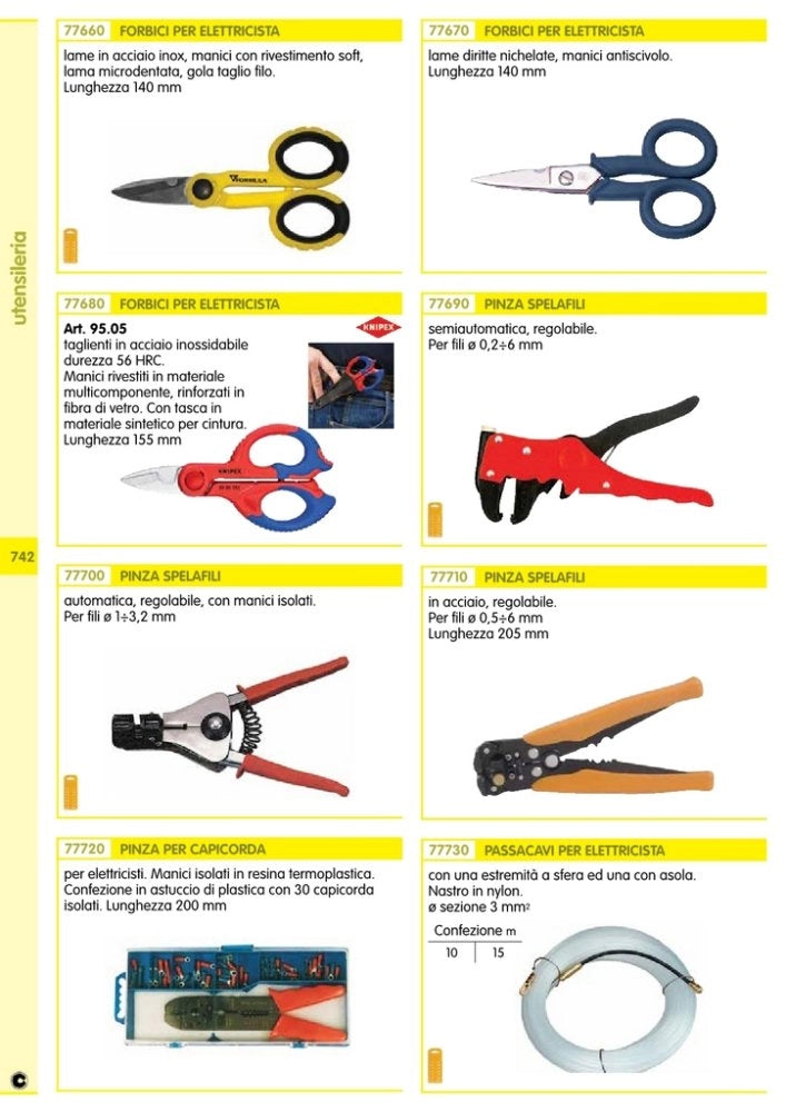 1pz knipex forbici x elettric. art. 95.05 mm 155 cod:ferx.92366