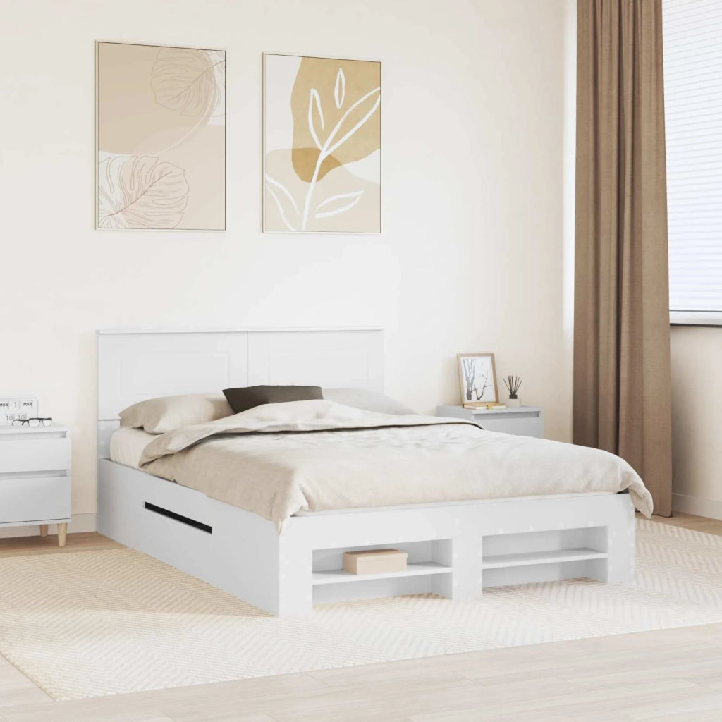 Struttura del letto Bianco 140 x 200 cm Legno multistrato